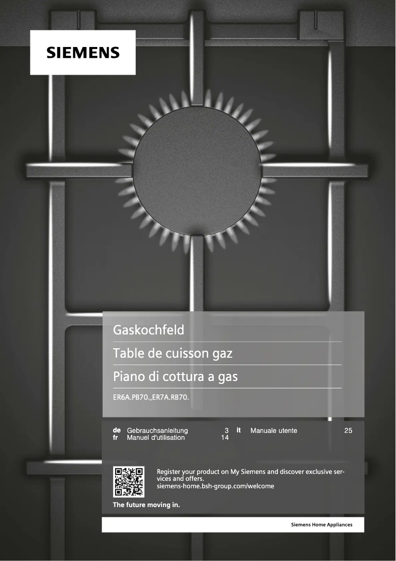 Page n°1 - Manuel utilisateur Siemens ER6A6PB70D