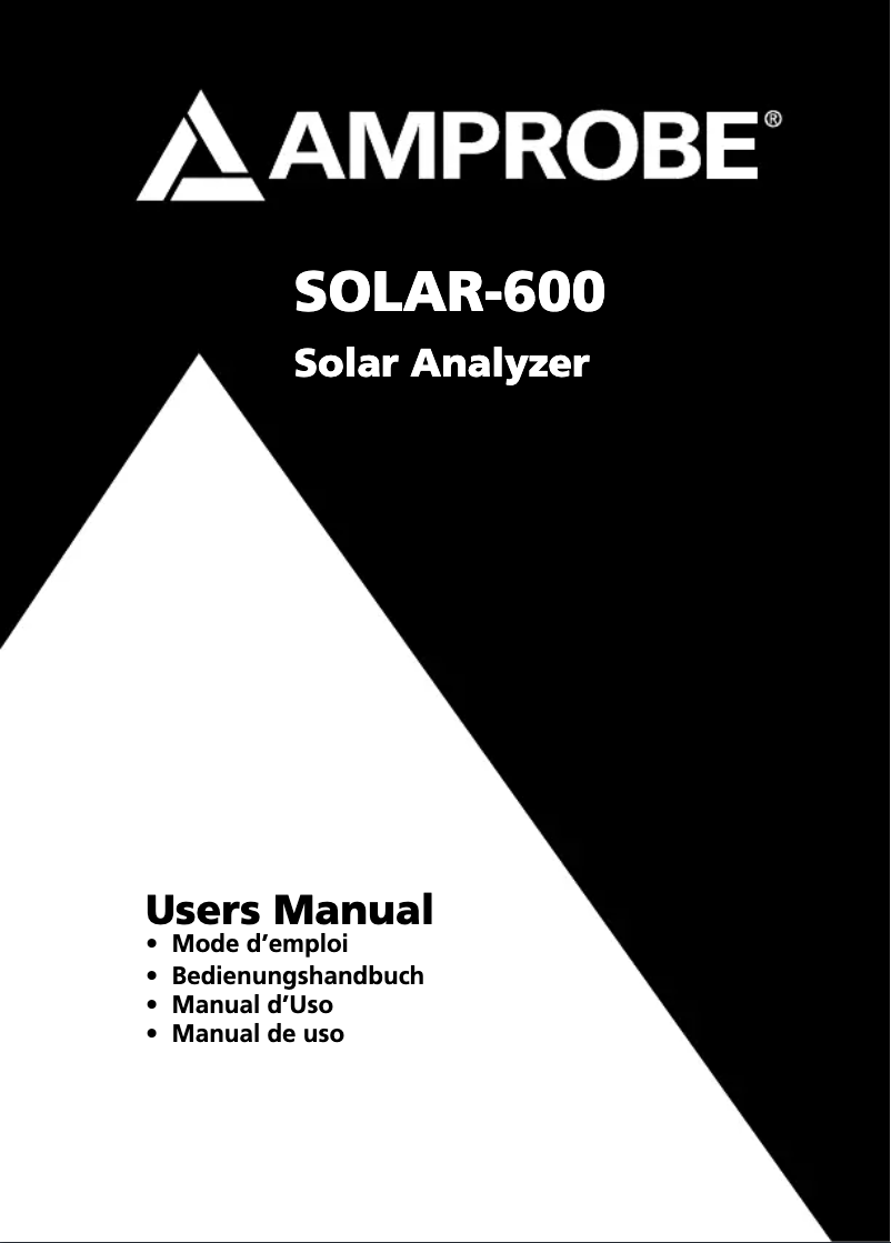Image de la première page du manuel de l'appareil SOLAR-600