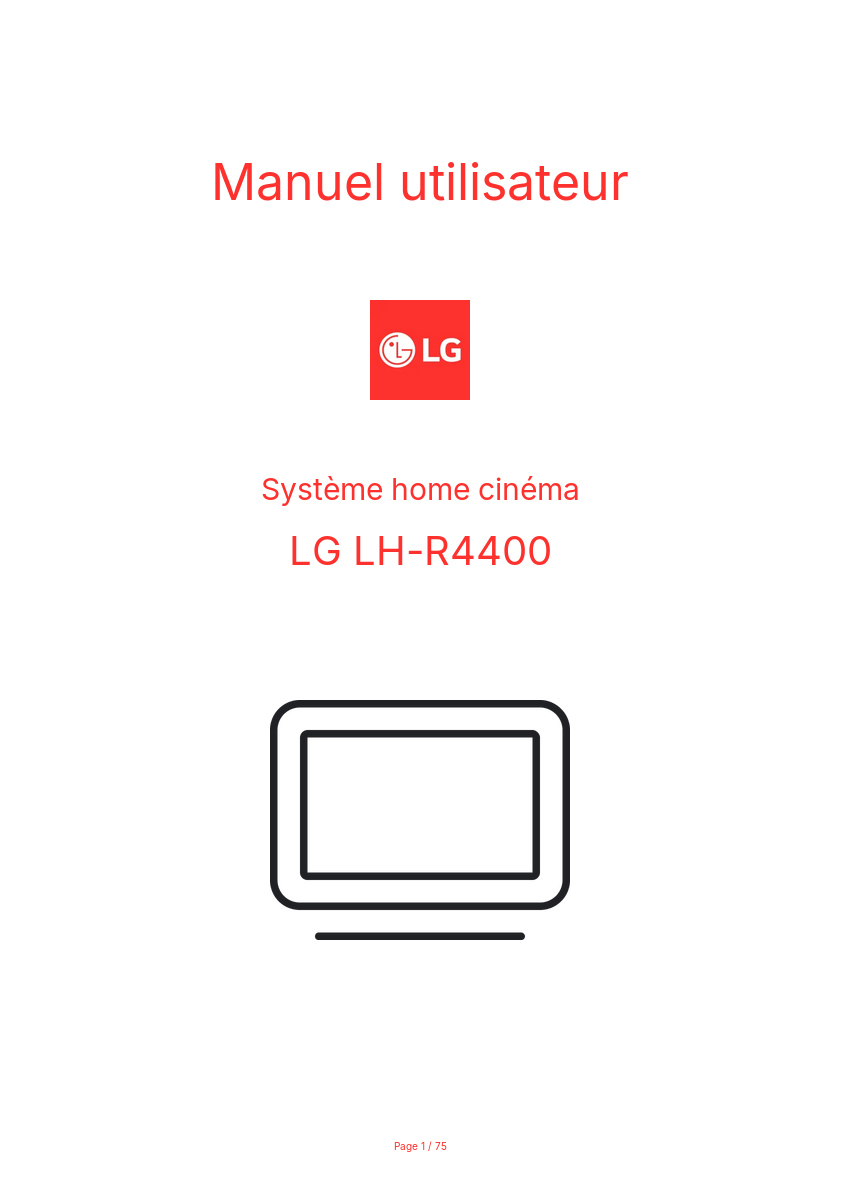 Page n°1 - Manuel utilisateur LG LH-R4400