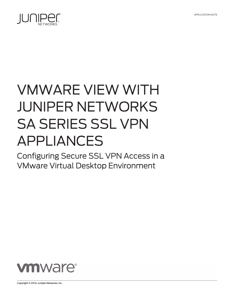 Page n°1 - Manuel utilisateur Juniper SA6500