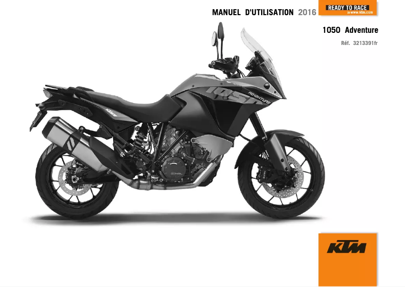 Page 1 de la notice Manuel utilisateur KTM 1050 Adventure (2016)