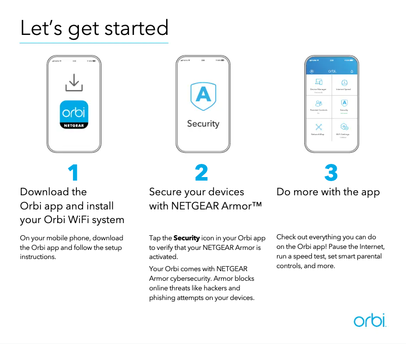 Image de la première page du manuel de l'appareil Orbi RBK23