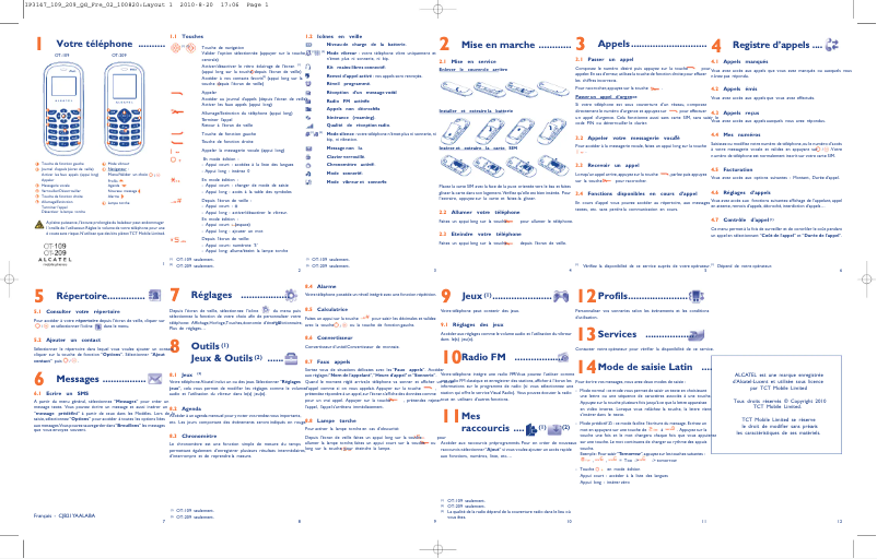Image de la première page du manuel de l'appareil One Touch 209