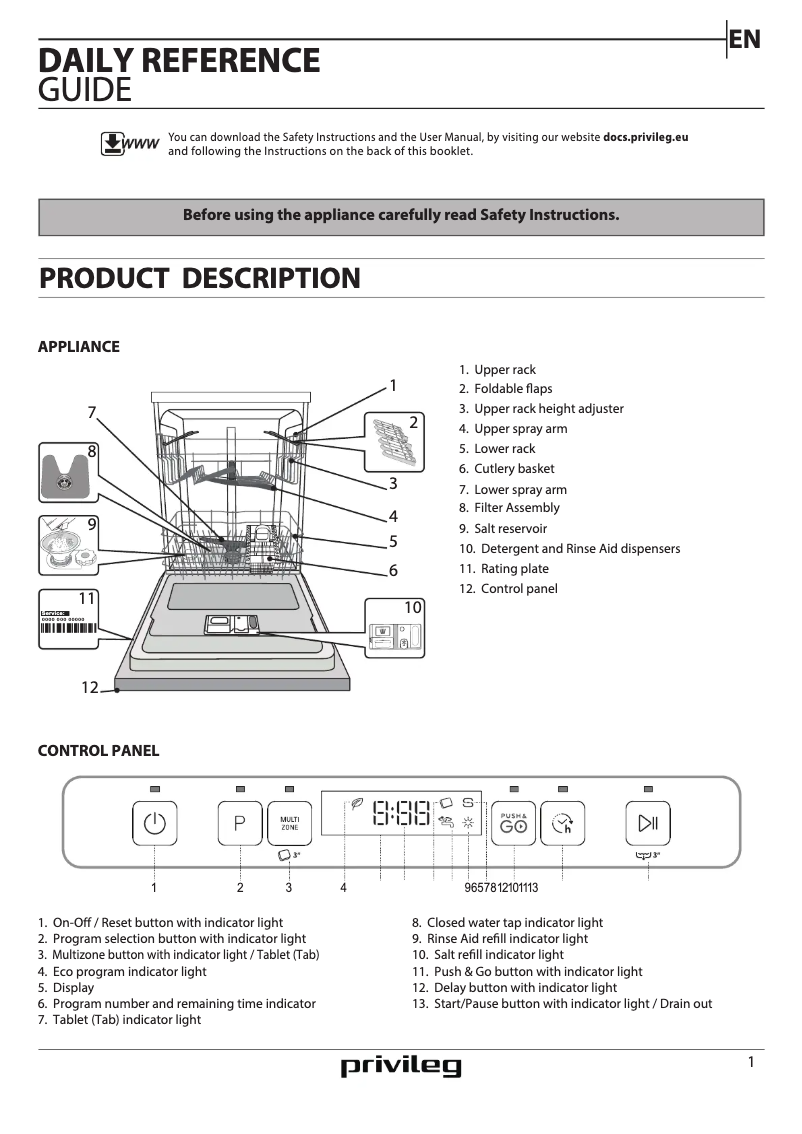 Page n°1 - Manuel utilisateur Privileg RFO 3C23 A 6.5 X