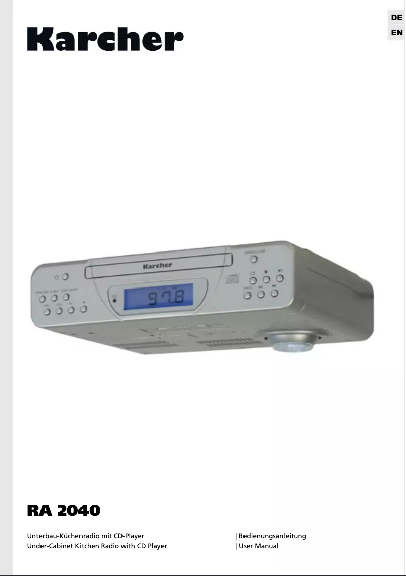 Image de la première page du manuel de l'appareil RA 2040