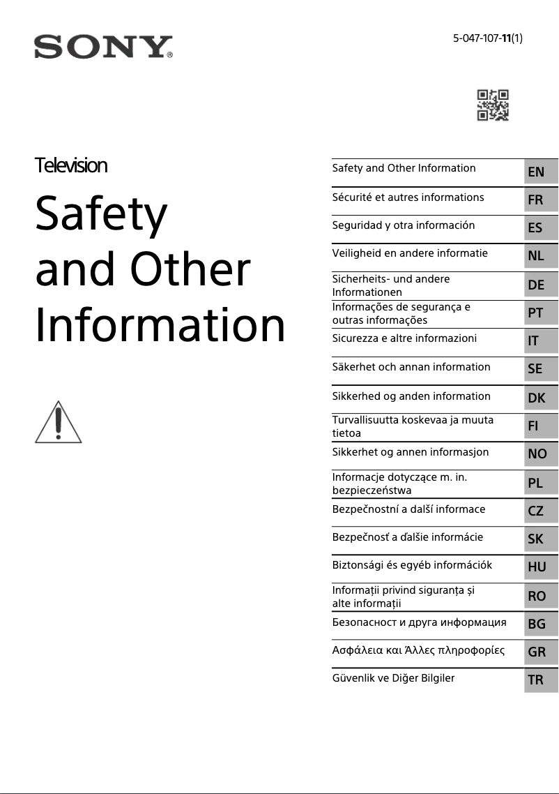 Page 1 de la notice Manuel utilisateur Sony XR-77A95L