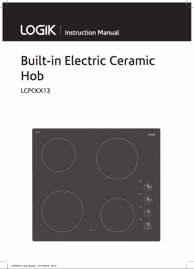 Page 1 de la notice Manuel utilisateur Logik LCPCKX13