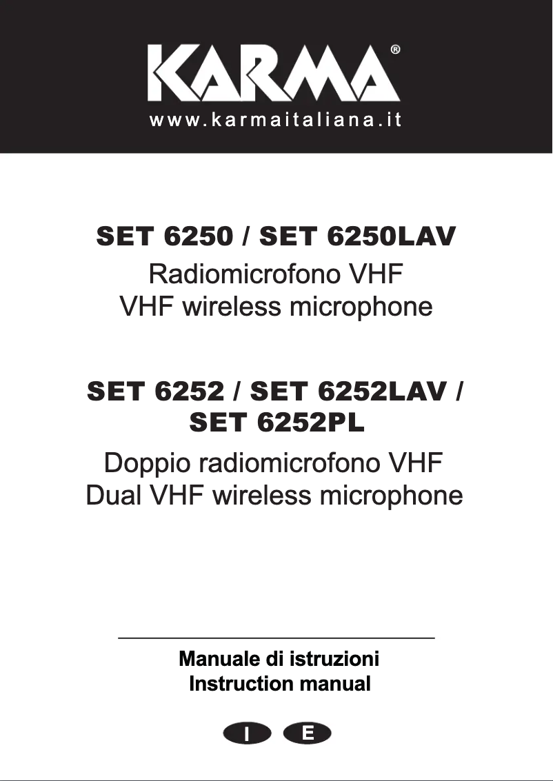 Page 1 de la notice Manuel utilisateur Karma SET 6252PL