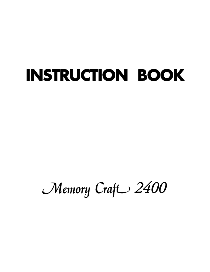 Image de la première page du manuel de l'appareil Memory Craft 2400