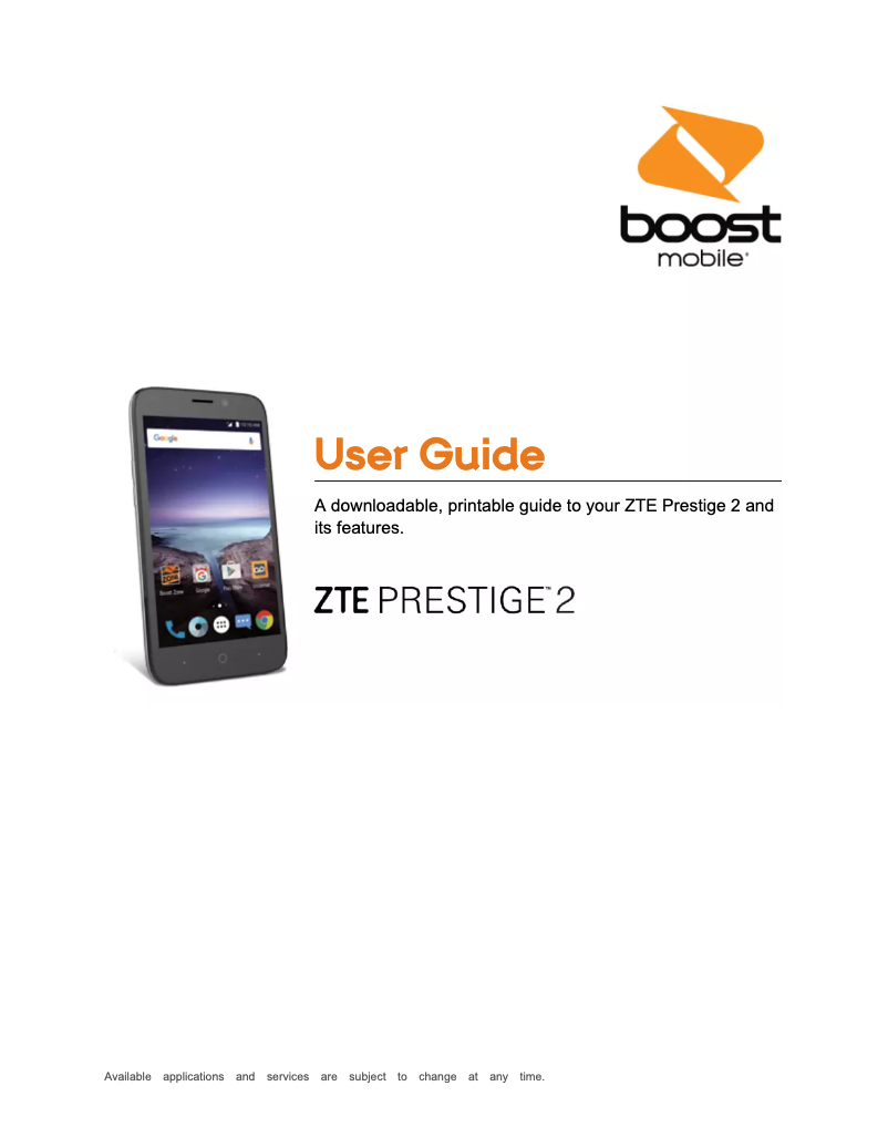 Page n°1 - Manuel utilisateur ZTE Prestige 2