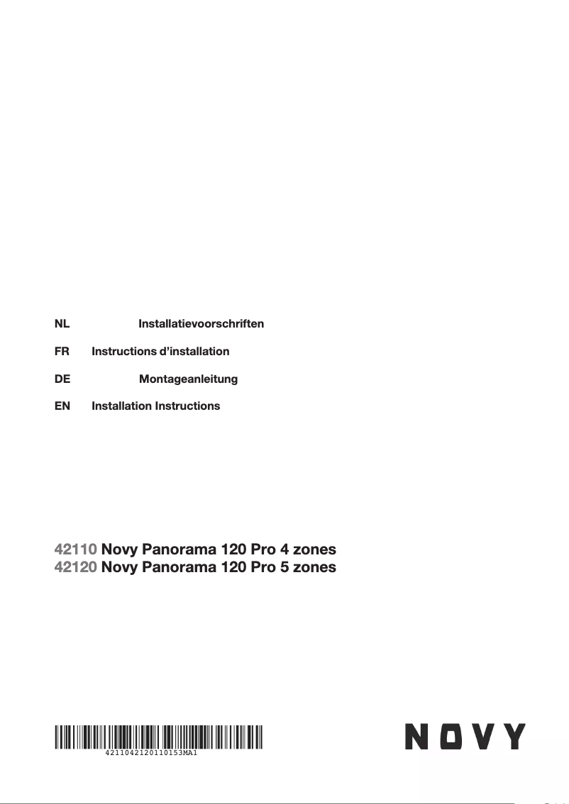 Page n°1 - Guide d'installation Novy Panorama 120 Pro 42120