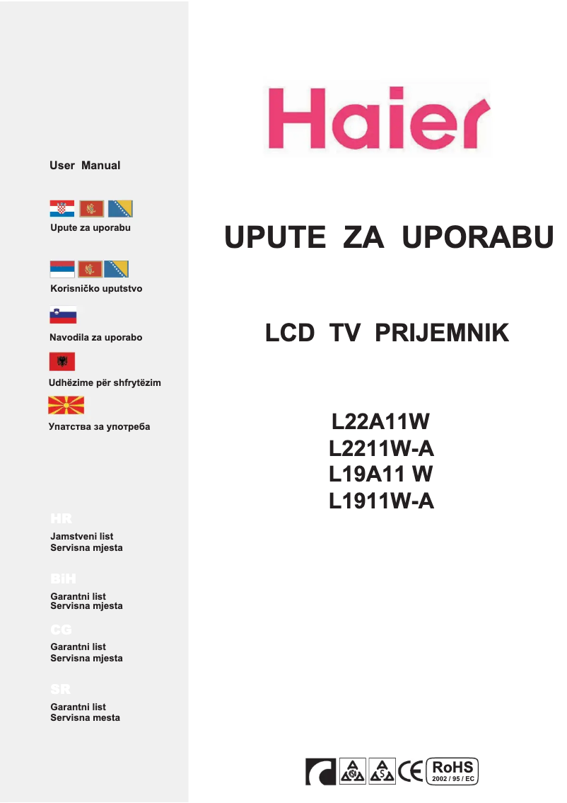 Page n°1 - Manuel utilisateur Haier L19A11W