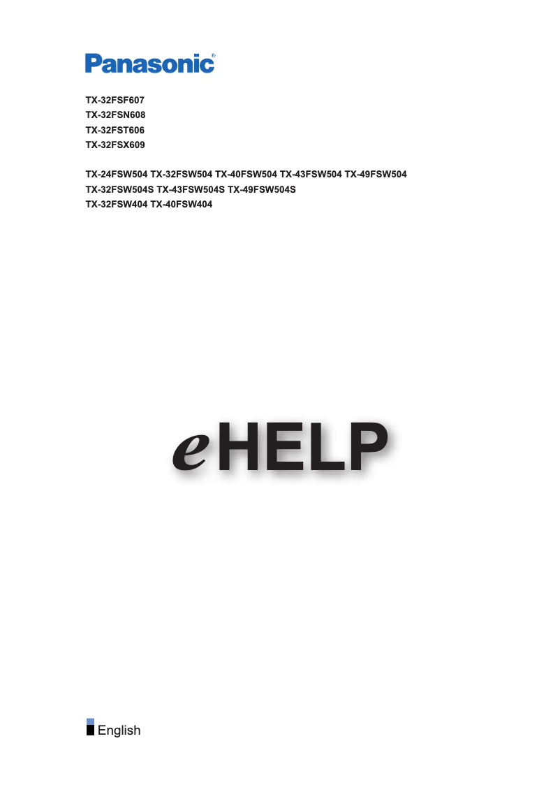 Page 1 de la notice Manuel utilisateur Panasonic TX-40FSW404