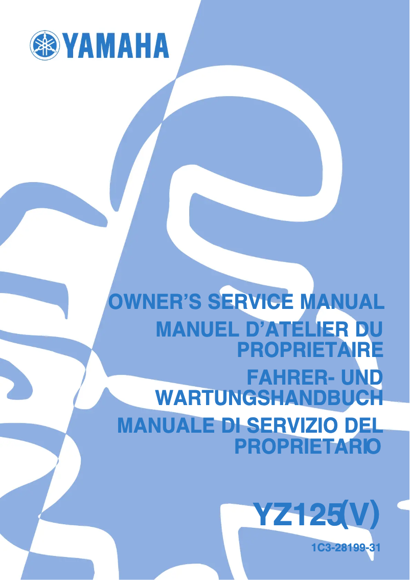 Imagen de la primera página del manual del dispositivo YZ125 (2005)