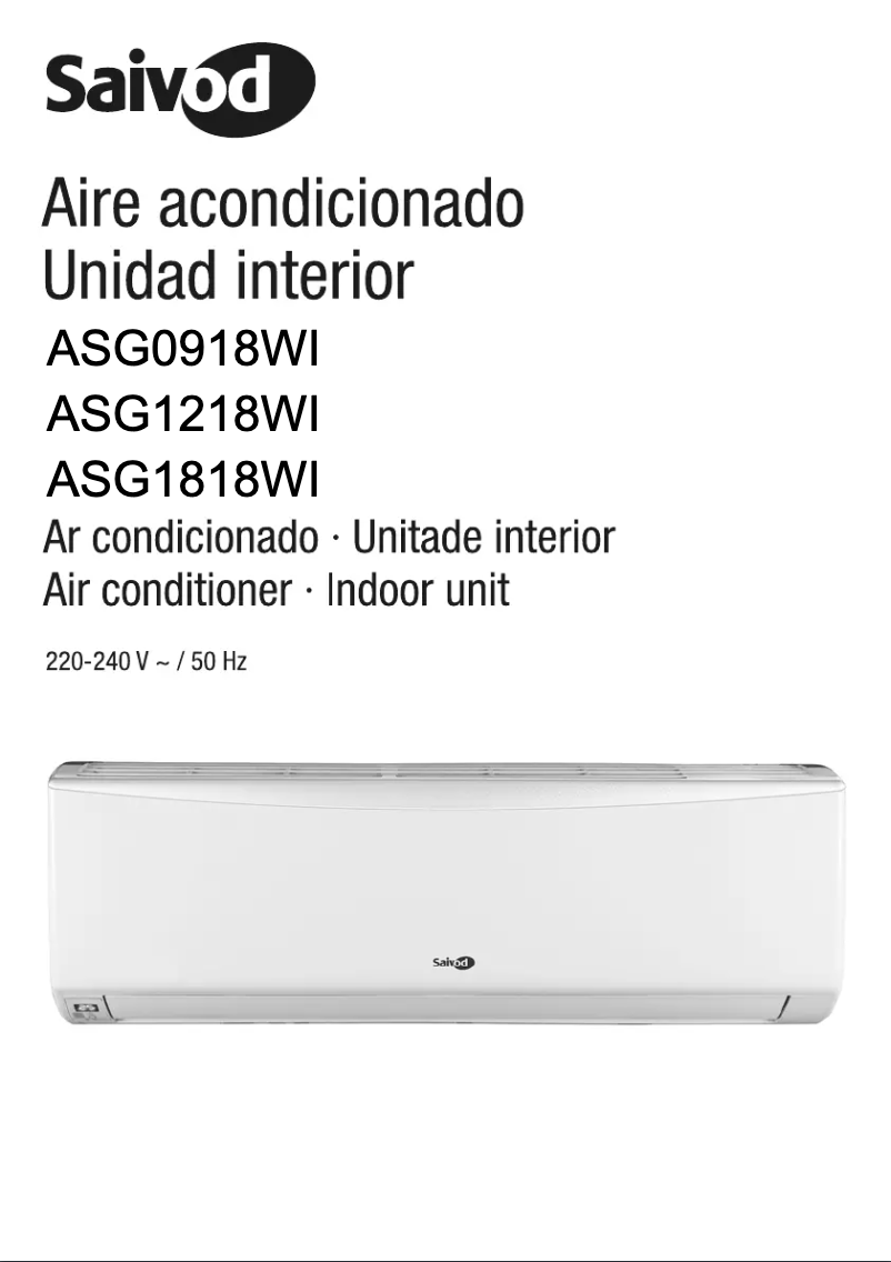 Page n°1 - Manuel utilisateur Saivod ASG 0918 WI