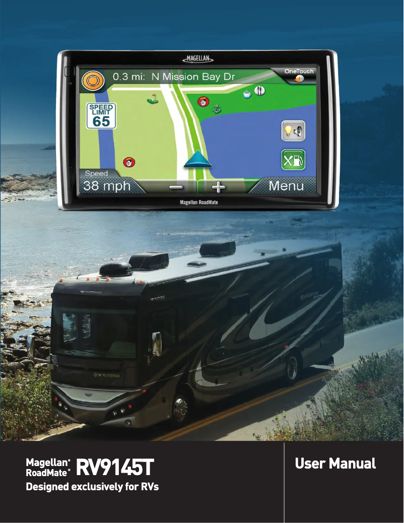 Image de la première page du manuel de l'appareil RoadMate RV-9145T