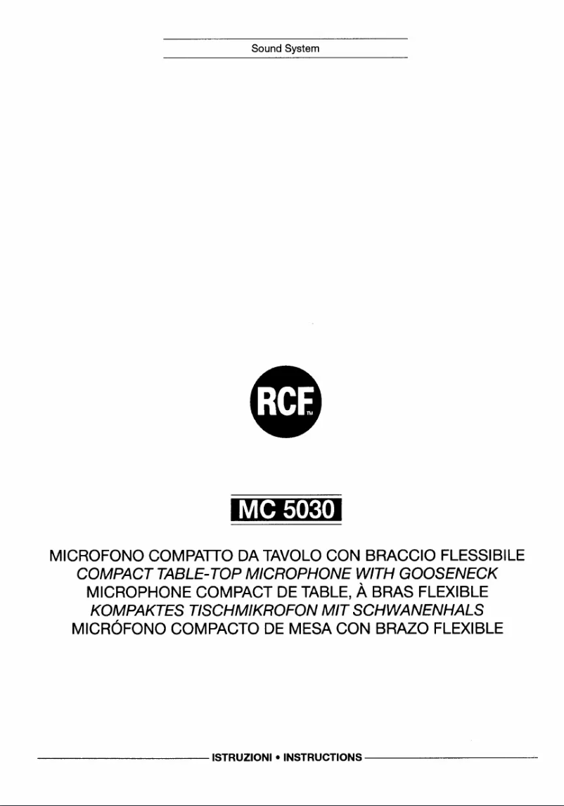 Página 1 del manual Manual de usuario RCF MC 5030