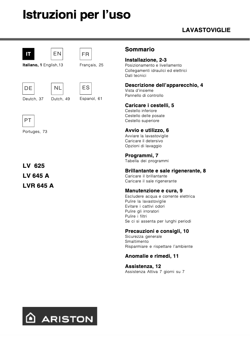 Image de la première page du manuel de l'appareil LV 645 A BK