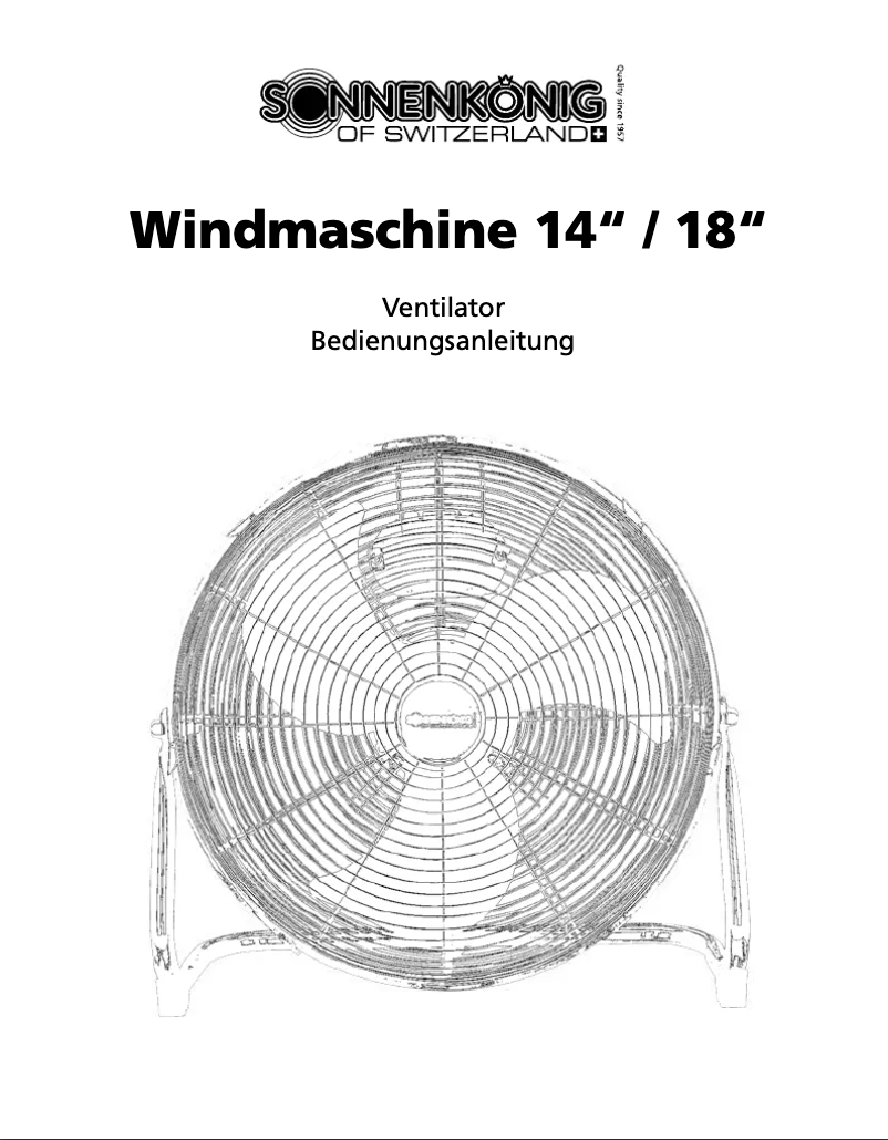Image de la première page du manuel de l'appareil Windmaschine 18''