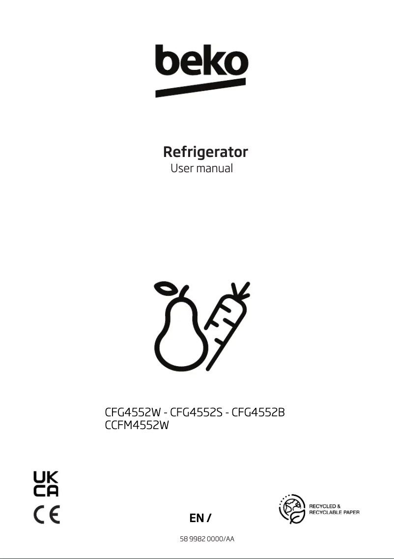 Page 1 de la notice Manuel utilisateur Beko CCFM4552W