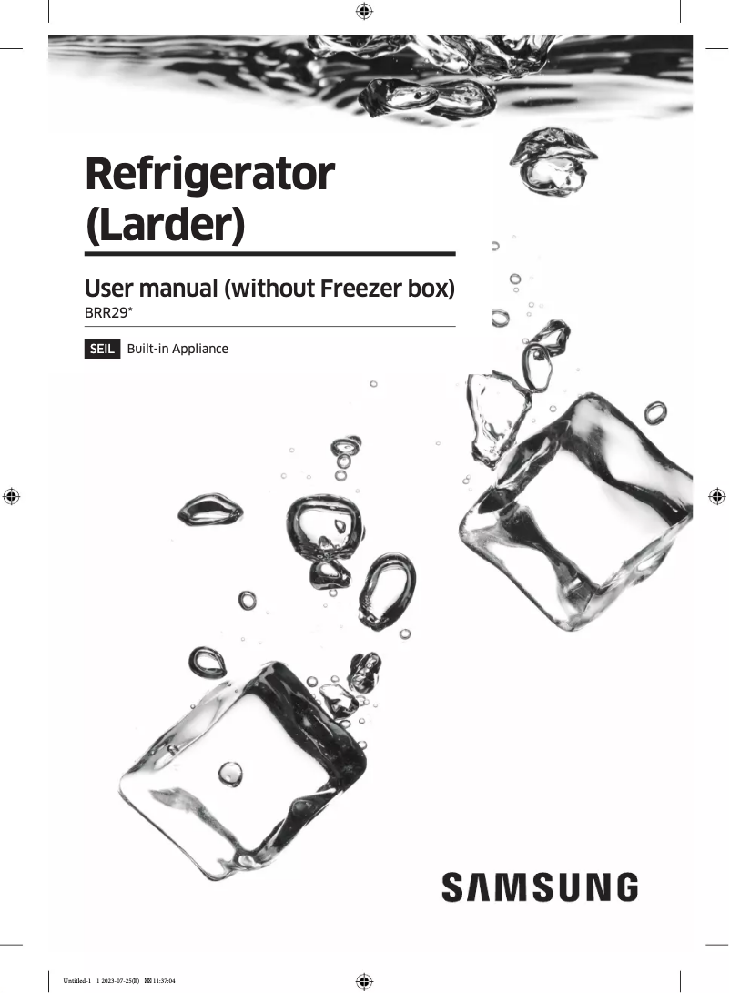 Page 1 de la notice Manuel utilisateur Samsung BRR297235WW