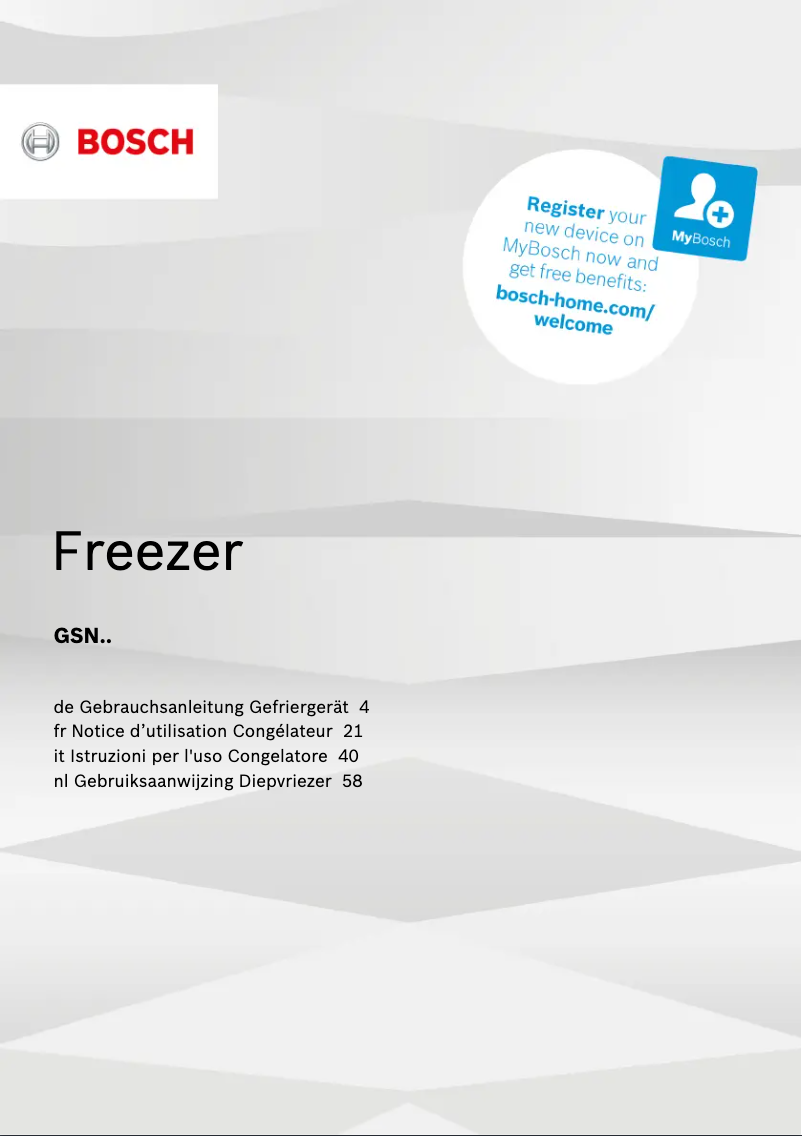 Page 1 de la notice Manuel utilisateur Bosch GSN36XL3P