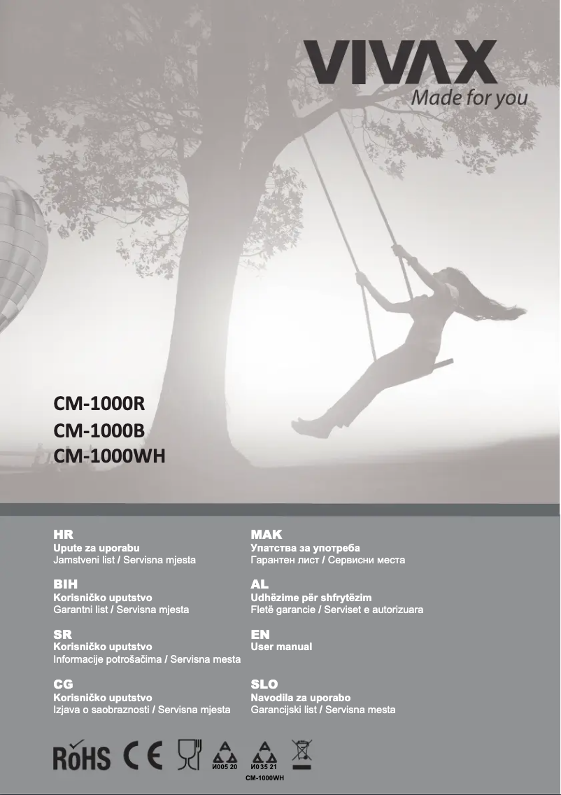 Page n°1 - Manuel utilisateur Vivax CM-1000WH