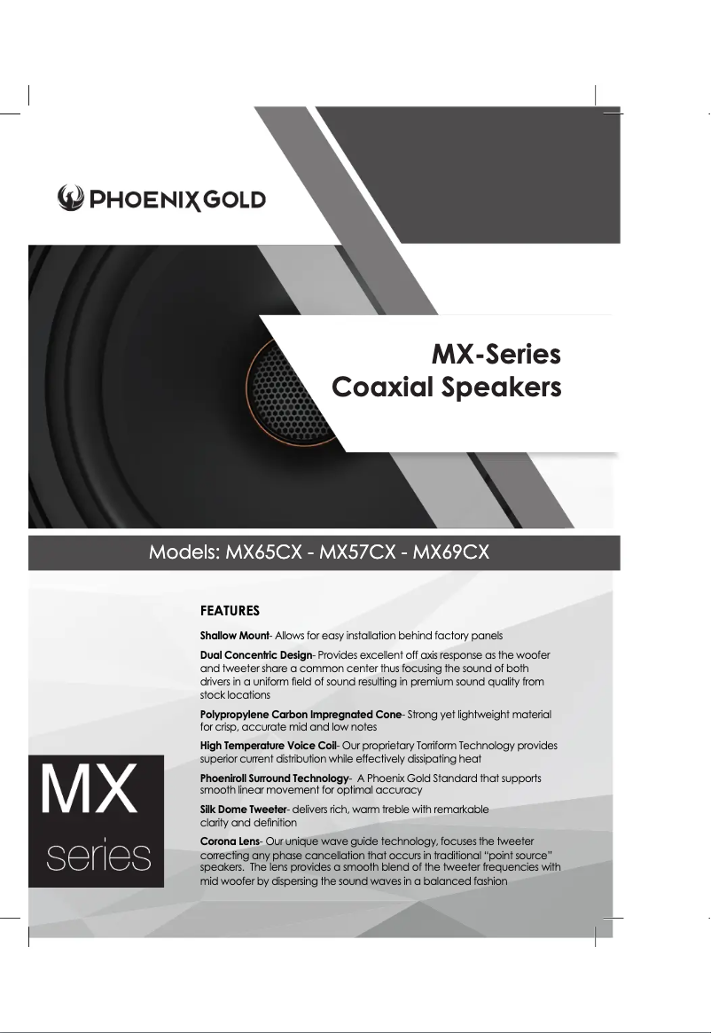 Page n°1 - Manuel utilisateur Phoenix Gold MX57CX