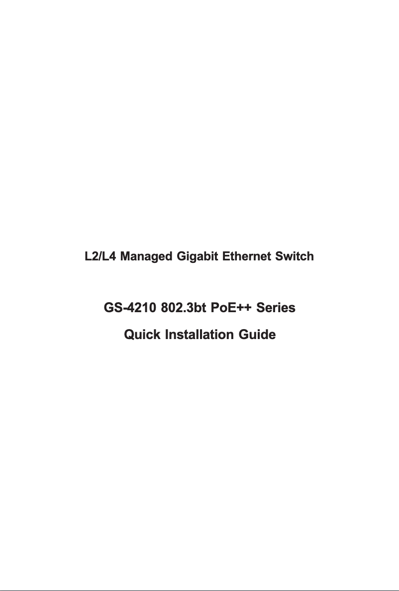 Image de la première page du manuel de l'appareil GS-4210-8HP2S