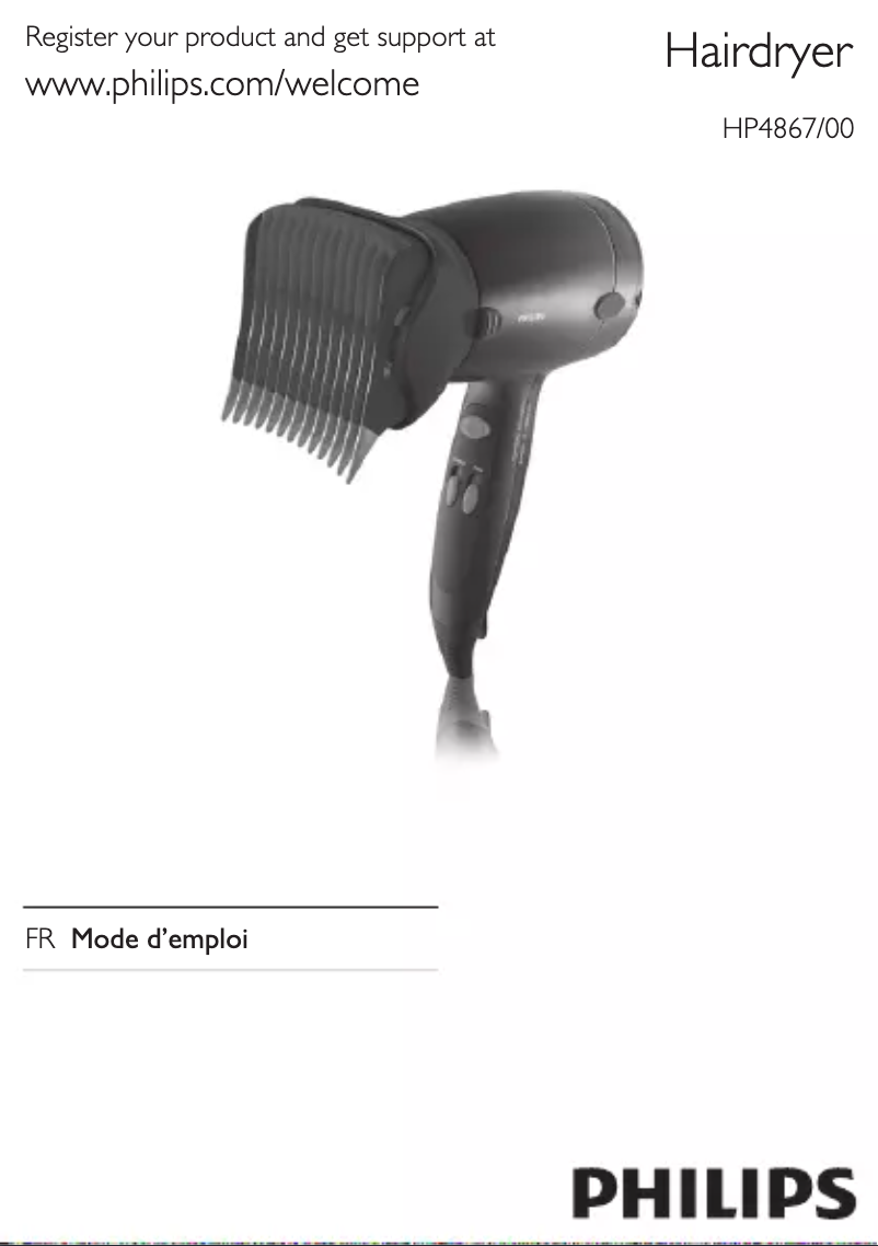 Page n°1 - Manuel utilisateur Philips SalonDry 'n Straight HP4867