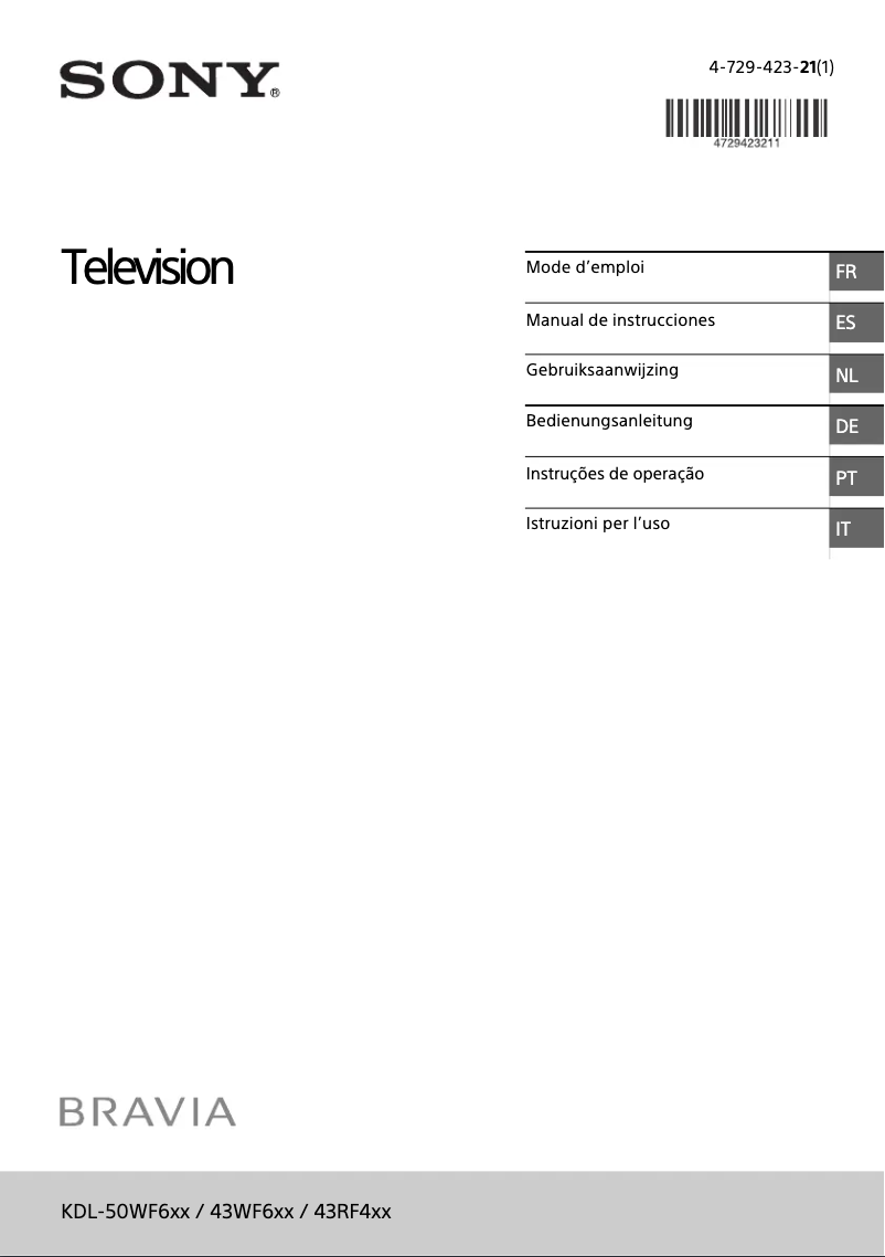 Image de la première page du manuel de l'appareil KDL-50WF660
