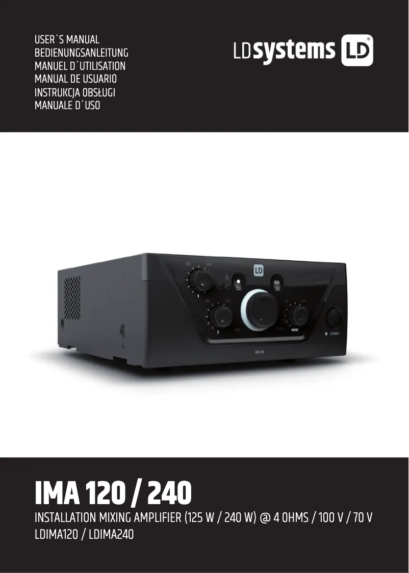 Page n°1 - Manuel utilisateur LD Systems IMA 240