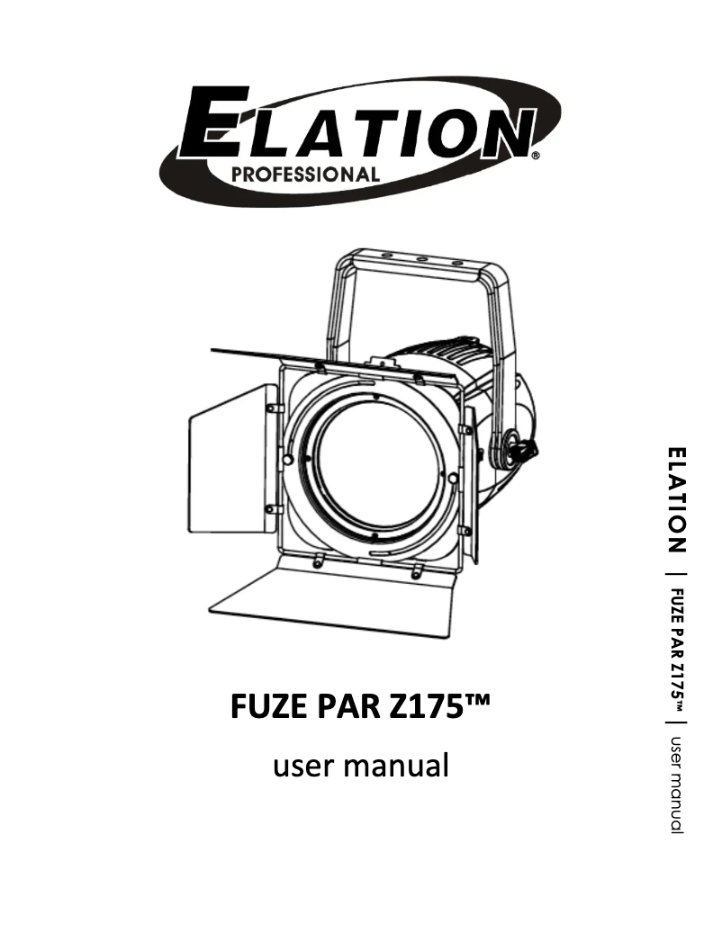 Page 1 de la notice Manuel utilisateur Elation Fuze Par Z175