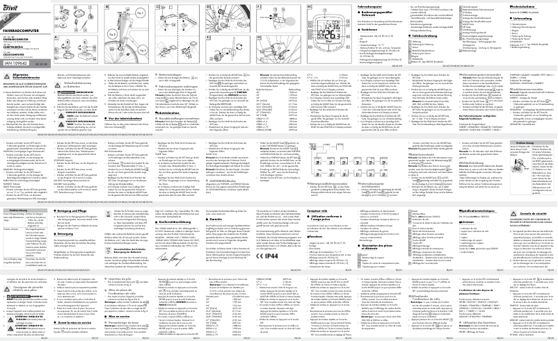Page 1 de la notice Manuel utilisateur Crivit IAN 109642