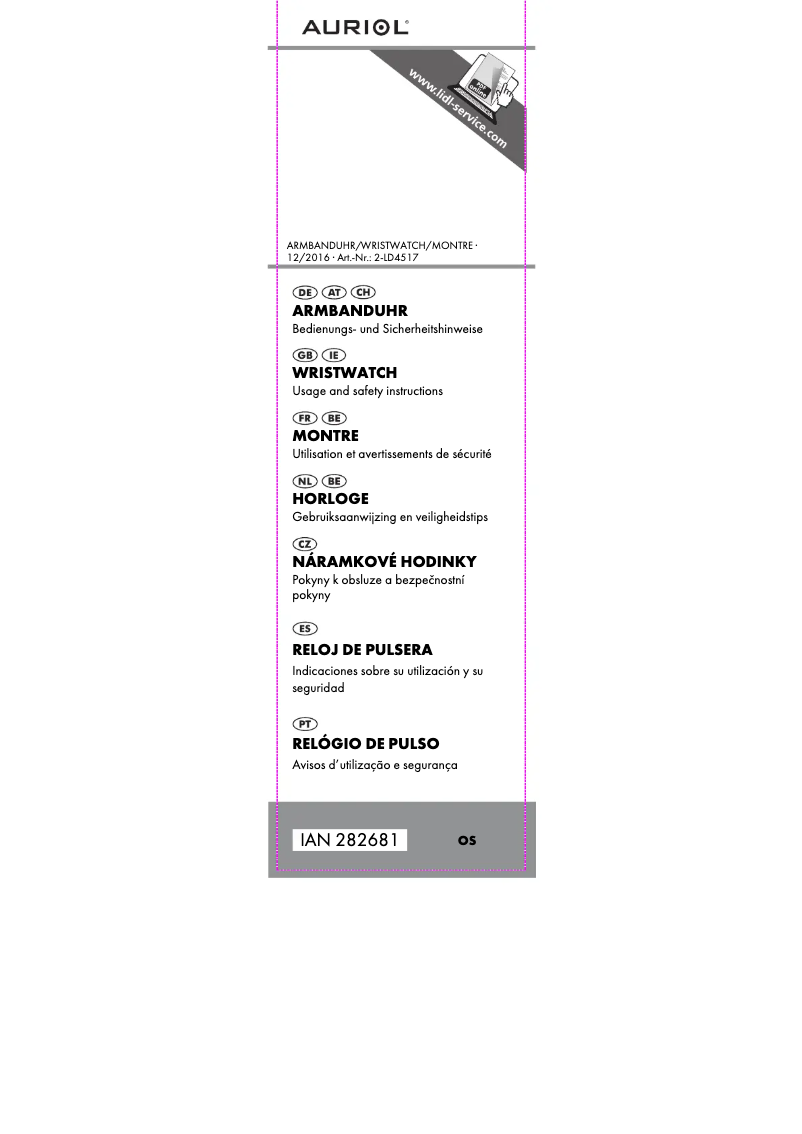 Page 1 de la notice Manuel utilisateur Auriol IAN 282681