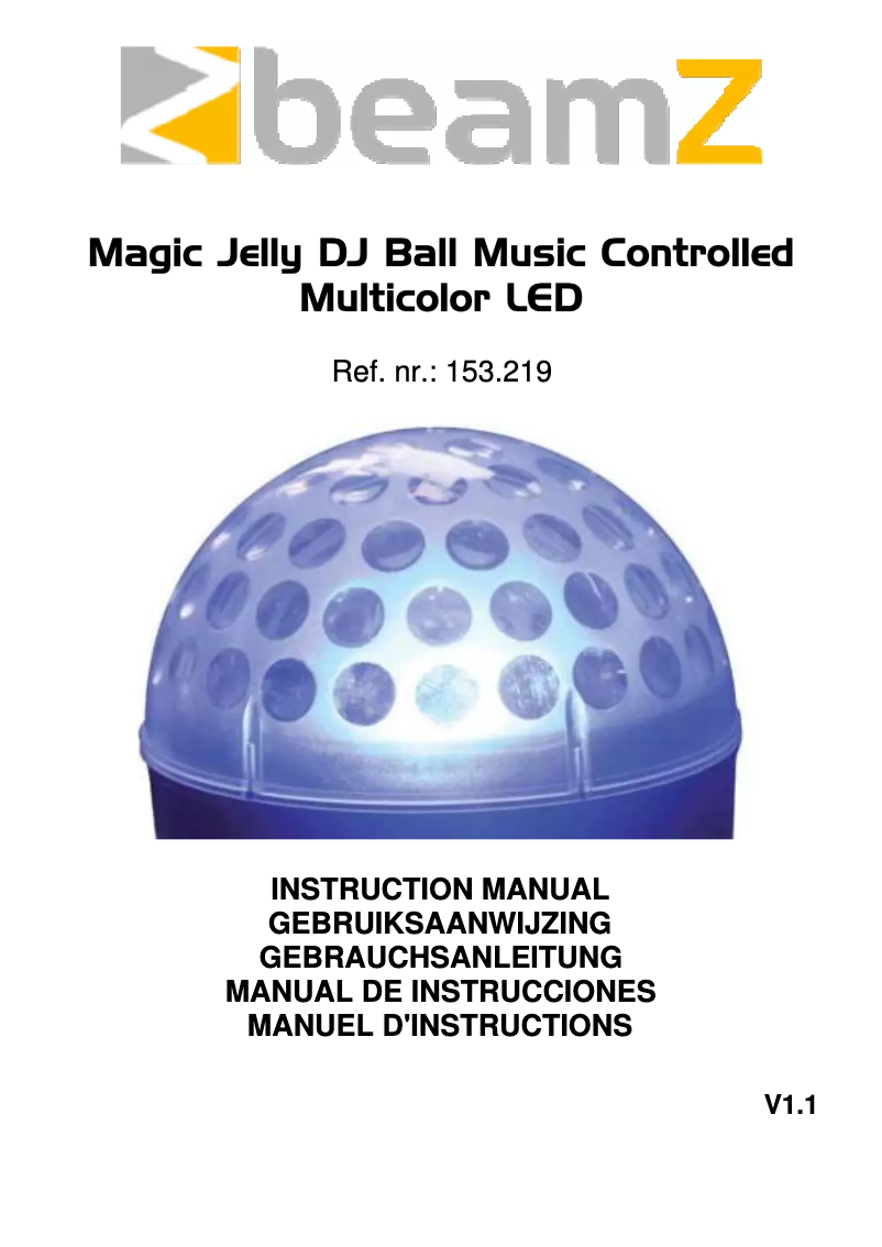 Image de la première page du manuel de l'appareil Magic Jelly DJ Ball 153.219