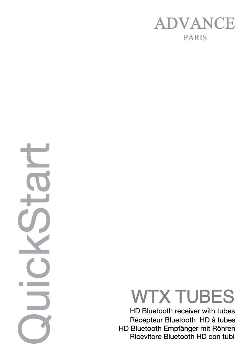 Page 1 de la notice Manuel utilisateur Advance WTX-Tubes