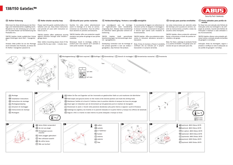 Image de la première page du manuel de l'appareil GateSec 138/150