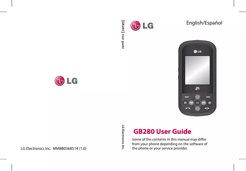 Page n°1 - Manuel utilisateur LG GB280