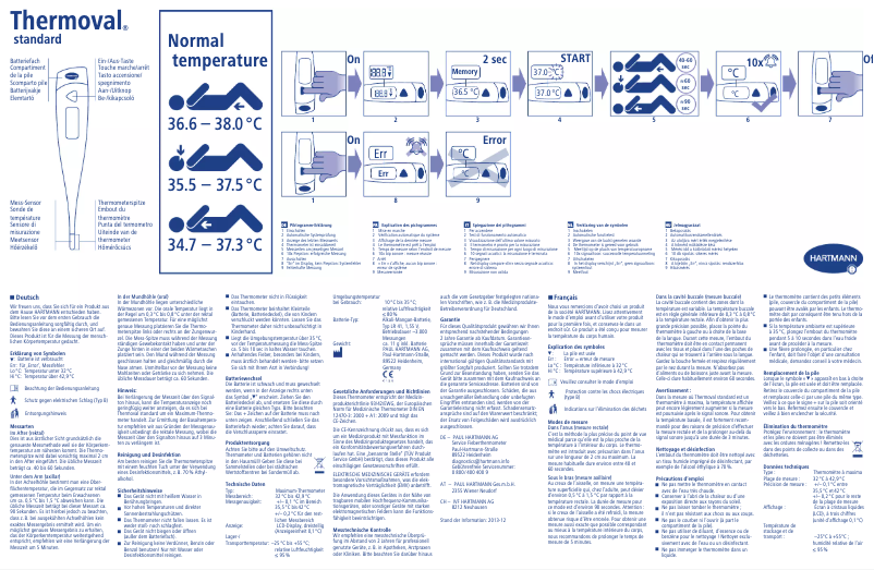 Page n°1 - Manuel utilisateur Thermoval Standard