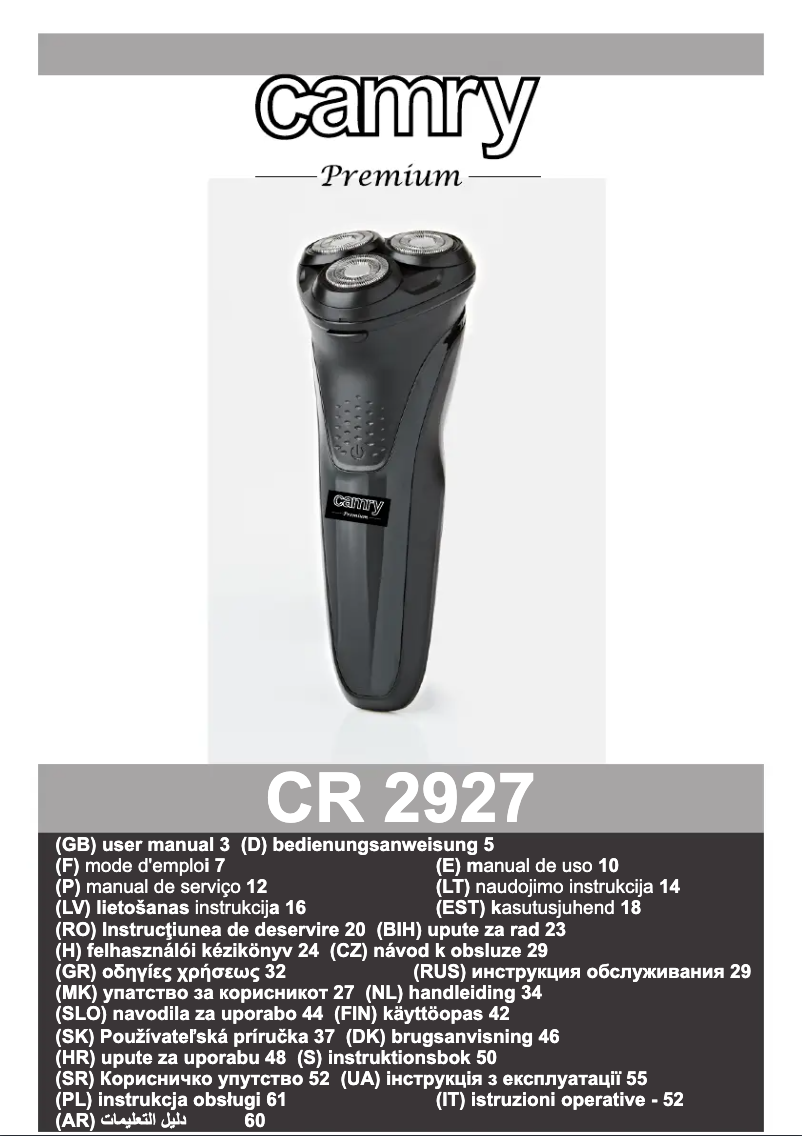 Page 1 de la notice Manuel utilisateur Camry CR 2927