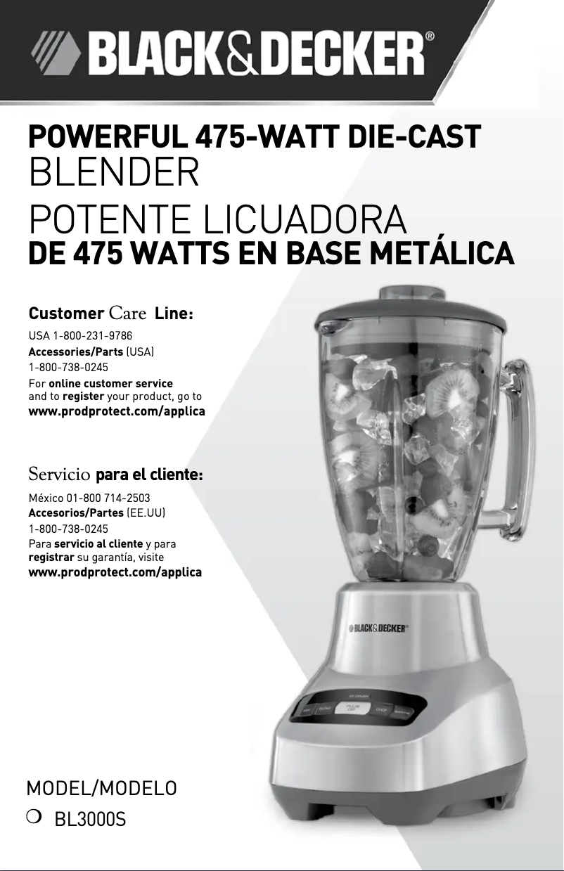 Page n°1 - Manuel utilisateur Black & Decker BL3000S