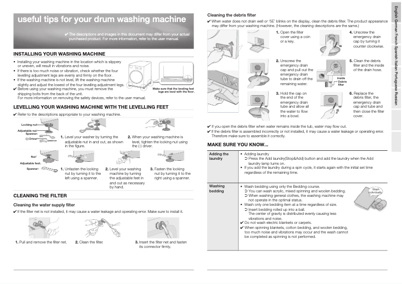 Image de la première page du manuel de l'appareil WF8508NMW8