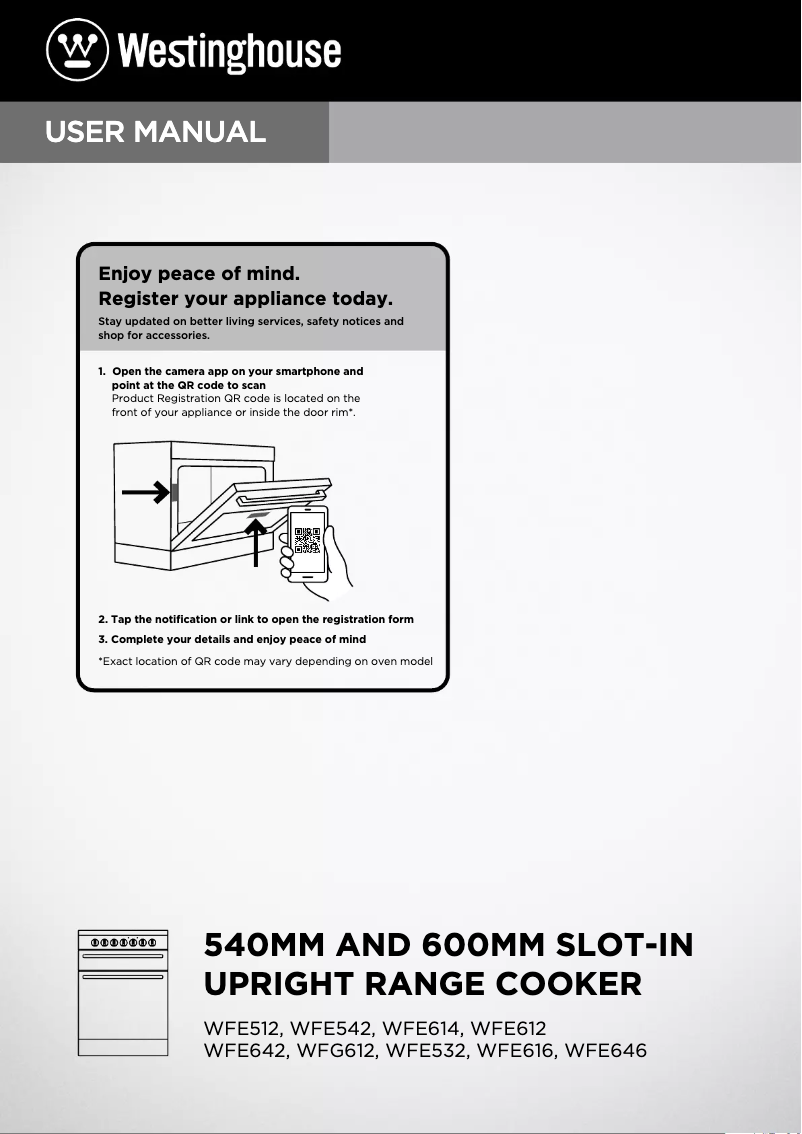 Page n°1 - Manuel utilisateur Westinghouse WFG612WC
