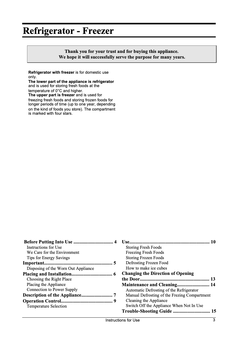 Page n°1 - Manuel utilisateur Gorenje RB4215W