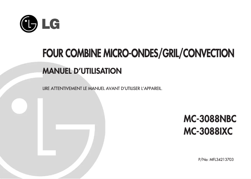 Page n°1 - Manuel utilisateur LG MC8087TRC