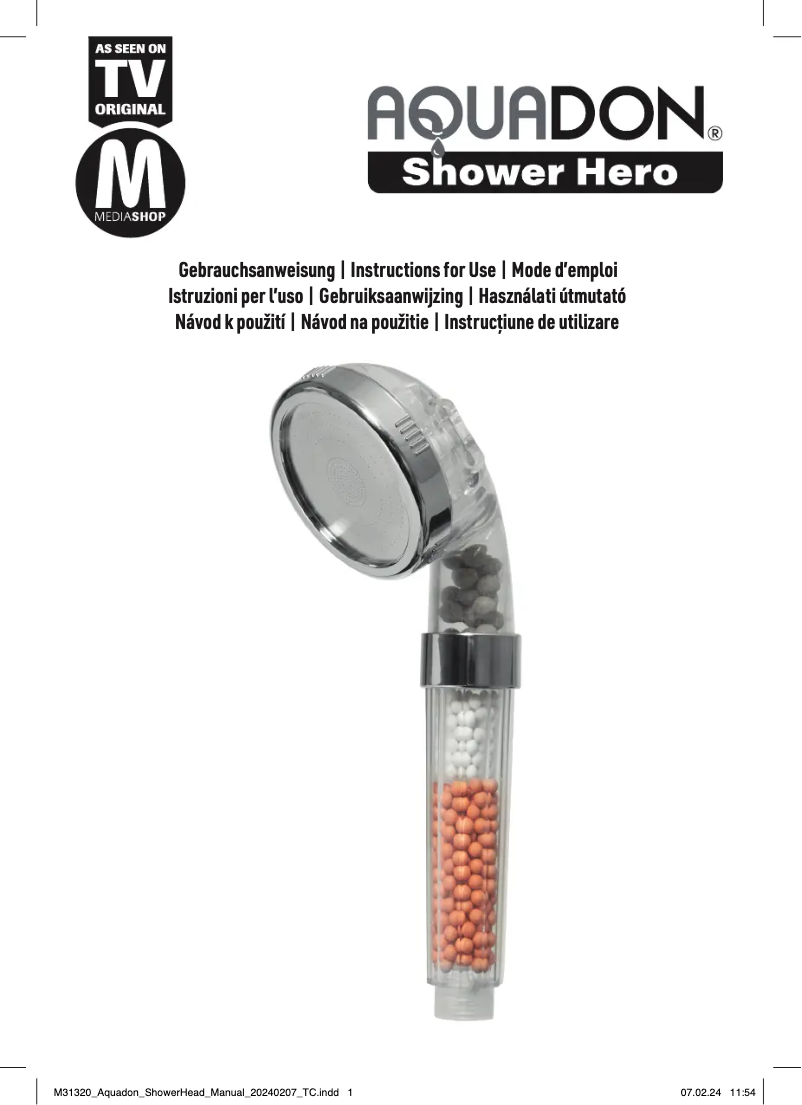 Image de la première page du manuel de l'appareil Shower Hero