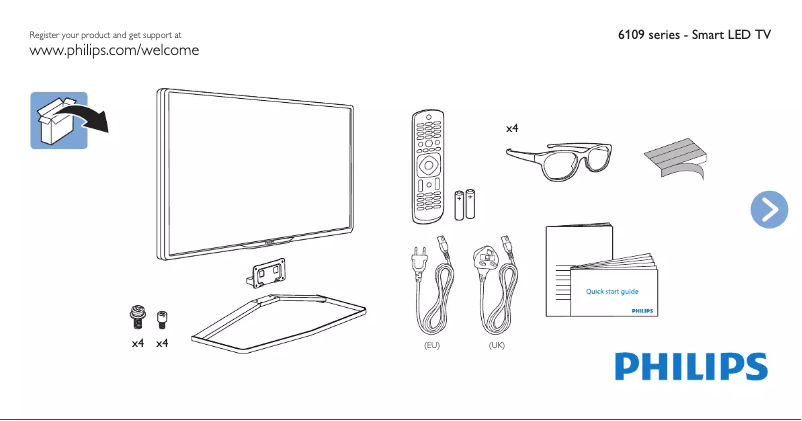 Page 1 of the manual Quick Start Guide Philips 42PFT6109