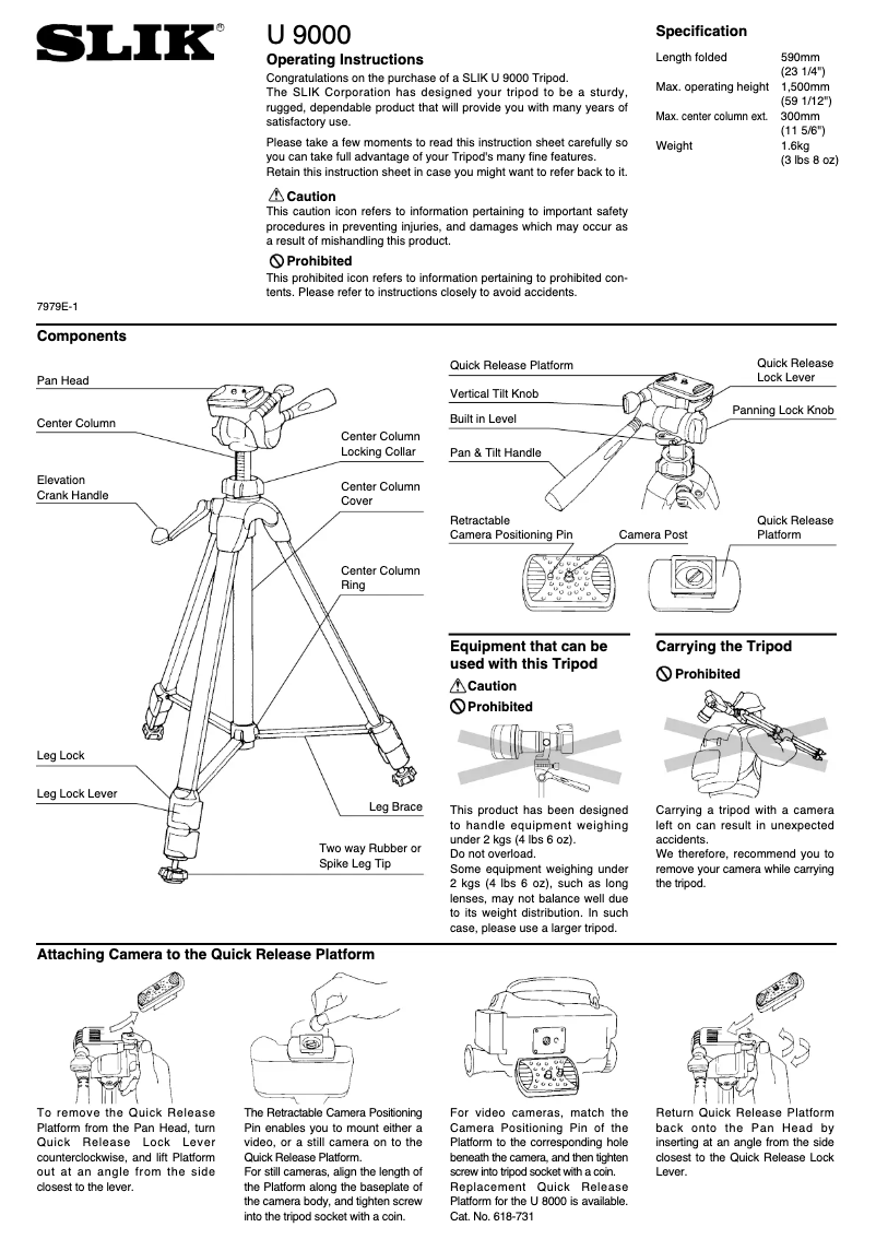 Page n°1 - Manuel utilisateur Slik U9000