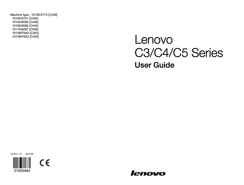 Page n°1 - Manuel utilisateur Lenovo IdeaCentre C355